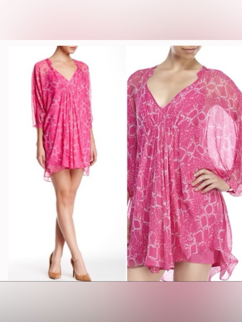 Diane Von Furstenberg Women’s Fleurette Kaftan Silk Mini Dress Size 2
